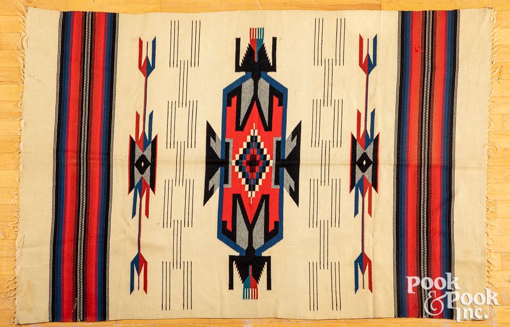 Appraisal: Southwestern style textile weaving Southwestern style textile weaving with center