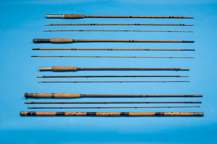 Appraisal: MONTAGUE NINE-FOOT FLY ROD AND THREE OTHER FOUR-PIECE RODS