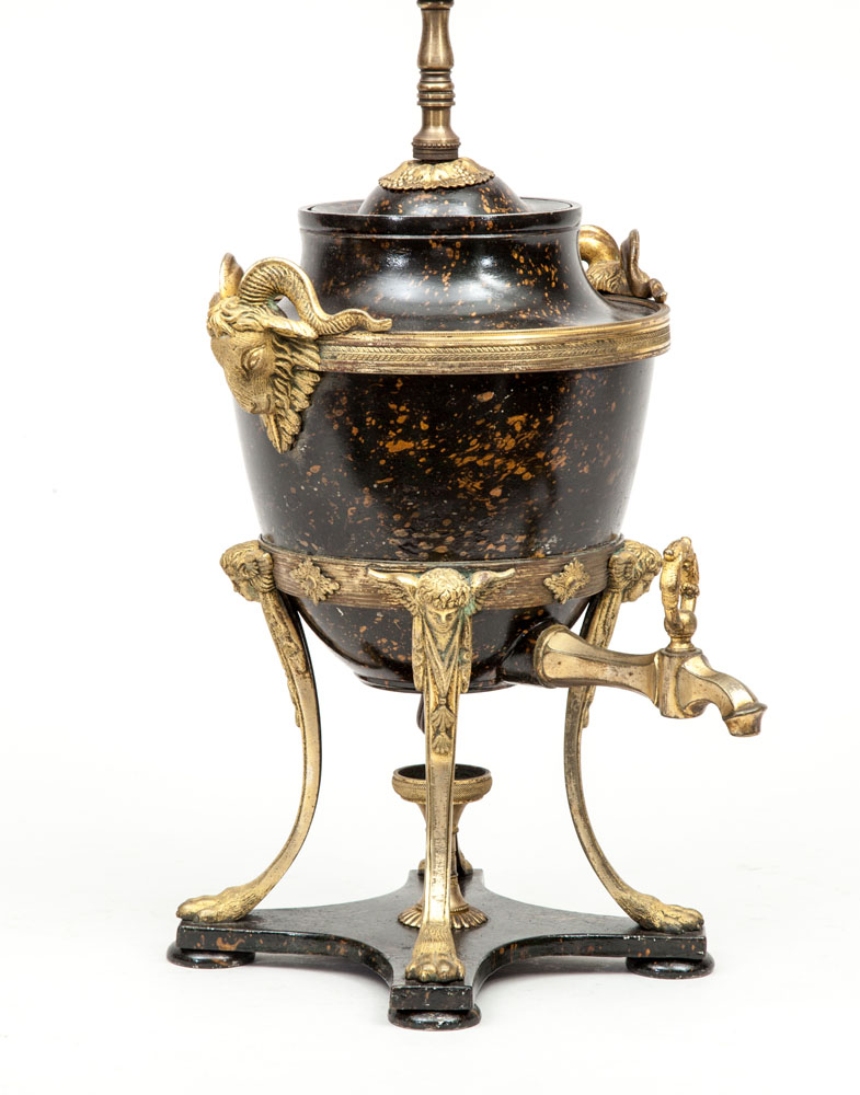 Appraisal: Louis XVI Style Gilt-Metal-Mounted Porphyry Urn Mounted as a Lamp