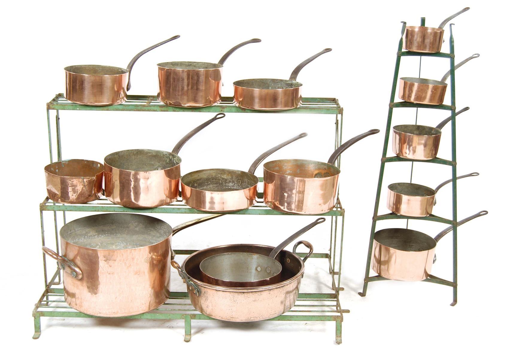 Appraisal: Kitchenalia a copper part batterie de cuisine