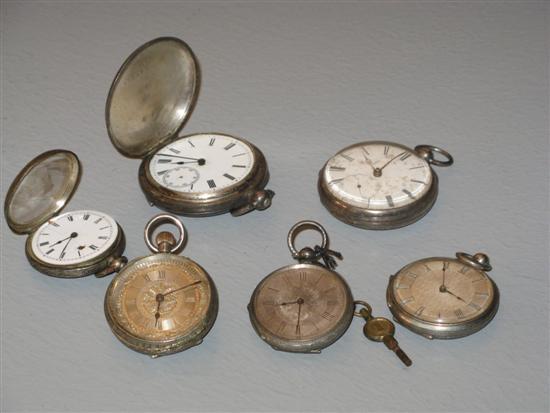 Appraisal: Six th century and later various silver pocket watches