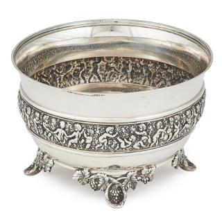 Appraisal: TIFFANY CO STERLING SILVER FOOTED BOWL Repousse decoration around body