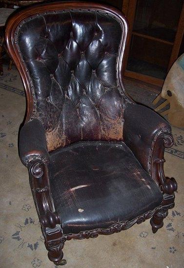 Appraisal: A gentleman's Victorian mahogany framed armchair the arched back with