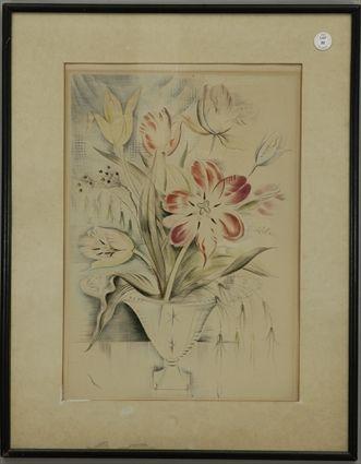 Appraisal: Mily Possoz Les Tulipes Color Drypoint Etching