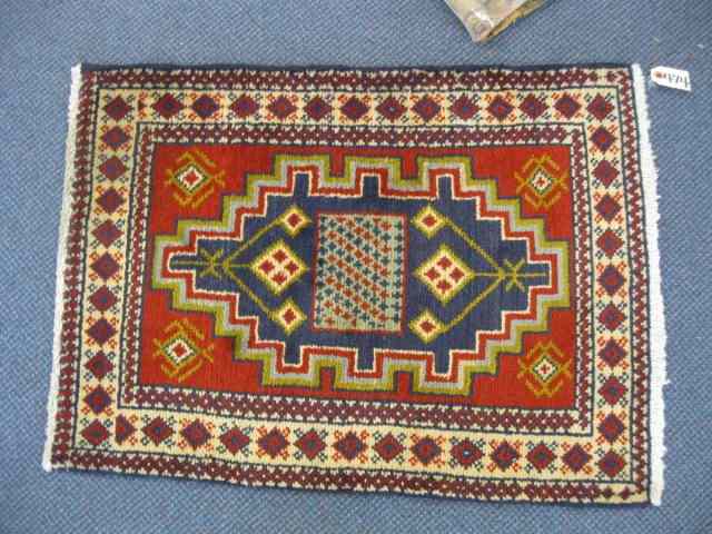 Appraisal: Turkoman Persian Handmade Mat geometric designs ' x ' ''