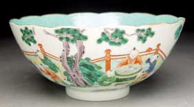 Appraisal: JIAJING FAMILLE ROSE PORCELAIN BOWL Superbly detailed antique Chinese Famille