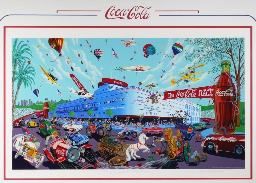 Appraisal: The Incredible Coca-Cola Race limited edition serigraph by Melanie Taylor