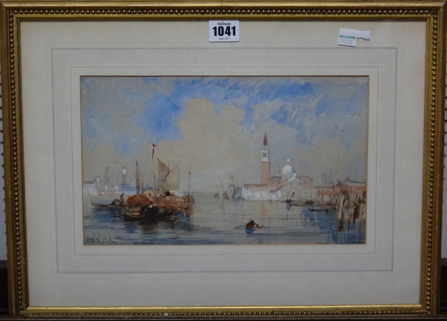 Appraisal: William Wyld - San Giorgio Maggiore Venice watercolour inscribed WW