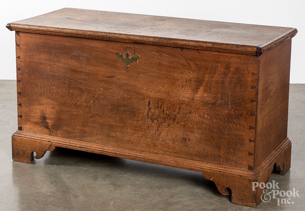 Appraisal: Southern Chippendale walnut blanket chest Southern Chippendale walnut blanket chest