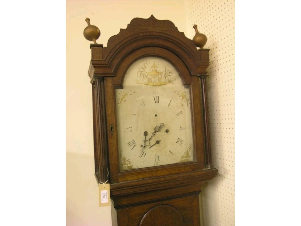 Appraisal: A late th century oak longcase clock enamelled arched dial