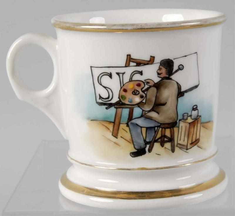 Appraisal: Sign Painter's Shaving Mug Description Gilt name Welch Shows a