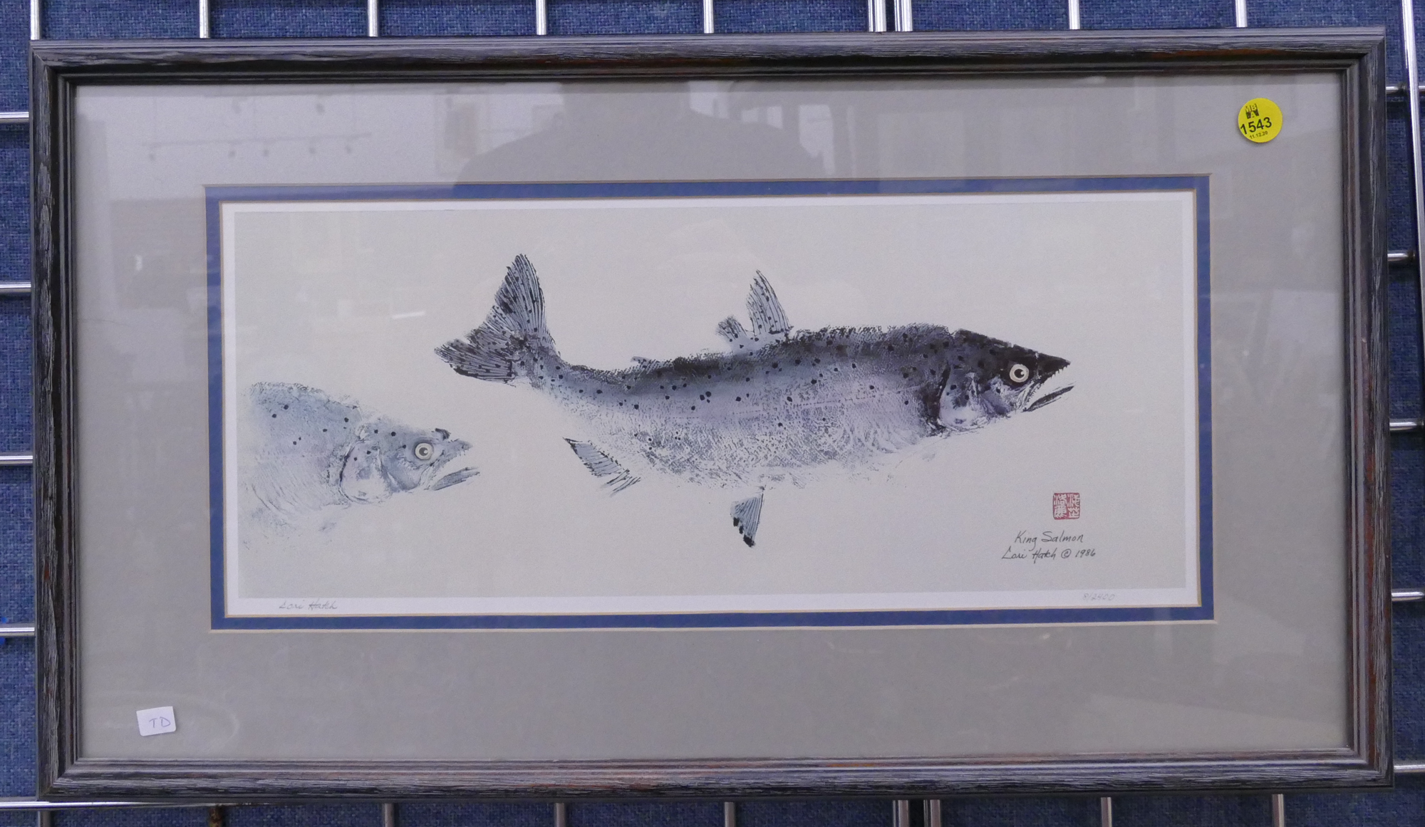 Appraisal: Lori Hatch King Salmon Signed Lithograph Framed- x ''