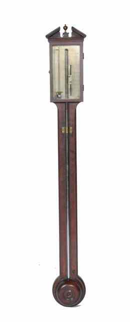 Appraisal: A GEORGIAN MAHOGANY STICK BAROMETER by Catterley Co of Holborn