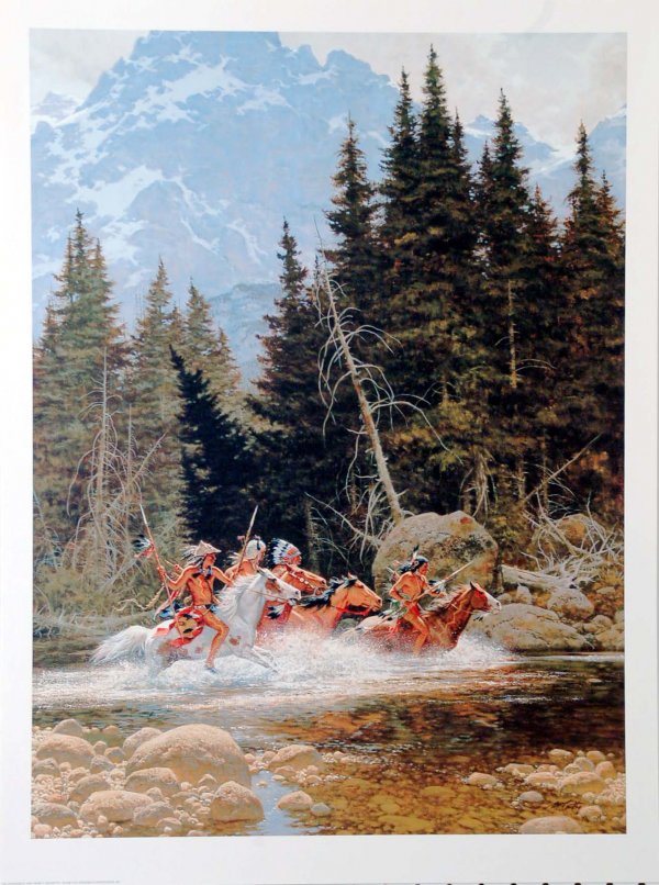 Appraisal: Frank McCarthy American - Limited Edition print The Crossing Initialed