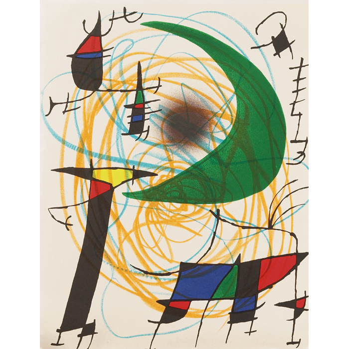 Appraisal: Joan Miro Spanish - Lithographie Originale color lithograph on thick