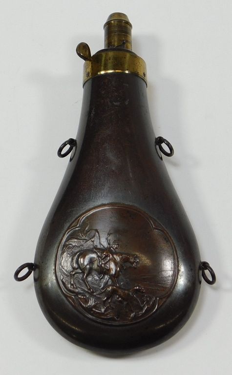 Appraisal: Dixon Sons Powder Flask England C mid- th century Copper