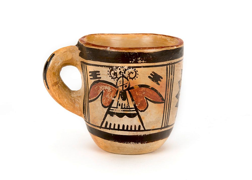 Appraisal: Hopi Polychrome Cup Hopi Polychrome Cup ca clay x x