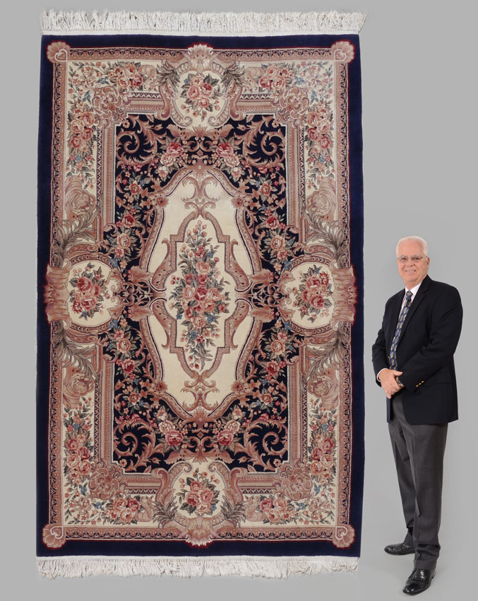 Appraisal: HAND KNOTTED WOOL - YRS OLD SINO-PERSIAN AUBUSSON DESIGN RUG