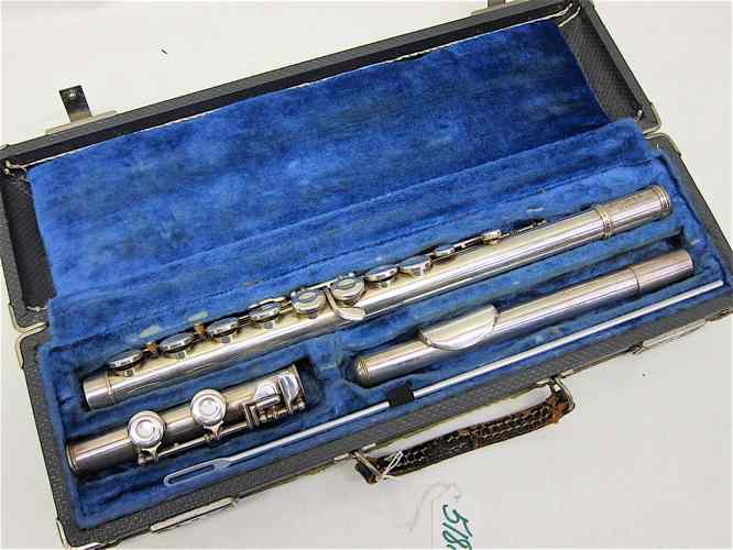 Appraisal: AN AMERICAN SILVER-PLATED MUSICAL FLUTE complete in three sections with