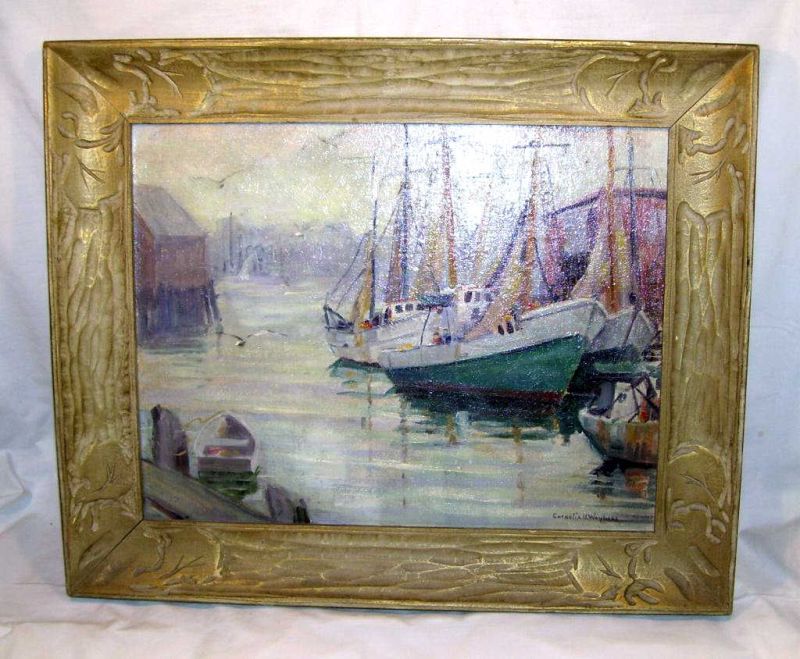 Appraisal: Early Morning Harbour - Cornelia Weyburn Oil on canvas on