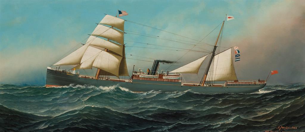 Appraisal: ANTONIO JACOBSEN American - The Steamer Creole oil on canvas