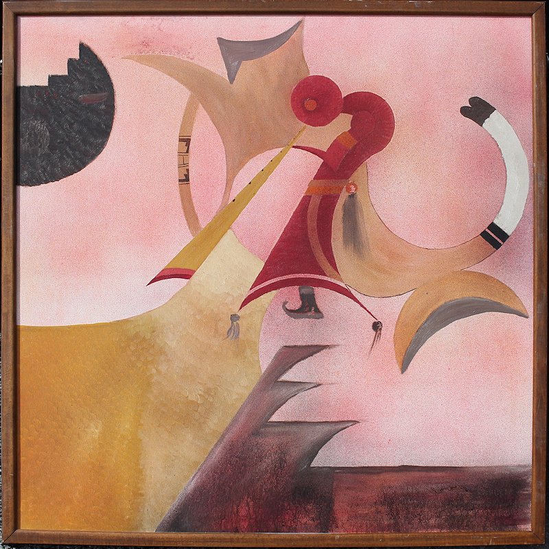 Appraisal: CODY Arthur American th Century Abstract Composition Featuring Kokopelli Oil