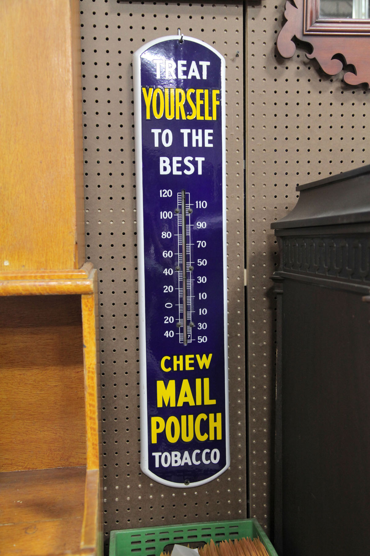 Appraisal: MAIL POUCH ADVERTISING THERMOMETER American nd quarter th century Blue