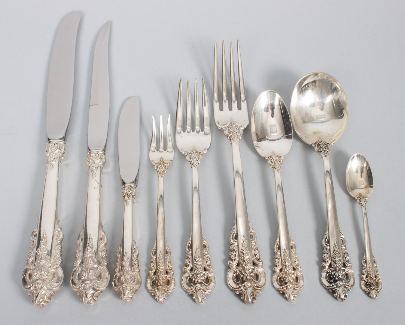 Appraisal: Wallace sterling silver flatware service for in the Grande Baroque