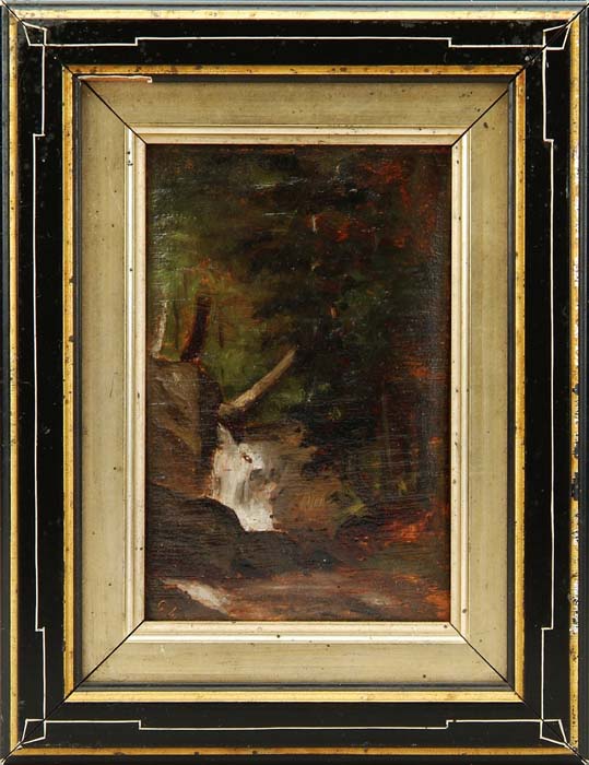 Appraisal: GEORGE INNESS JR American - THE WOODLAND WATERFALL Oil on