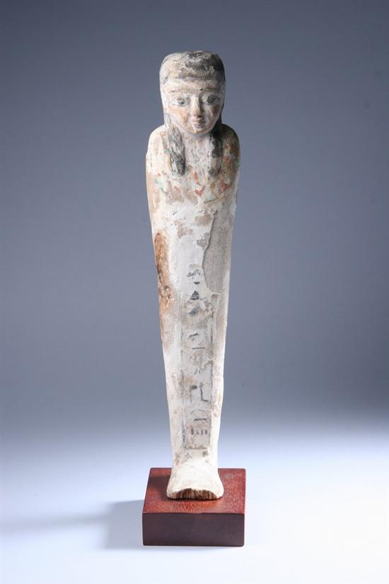 Appraisal: EGYPTIAN POLYCHROME WOOD FIGURE OF PTAH-SOKAR-OSIRIS Ptolemaic Period - B