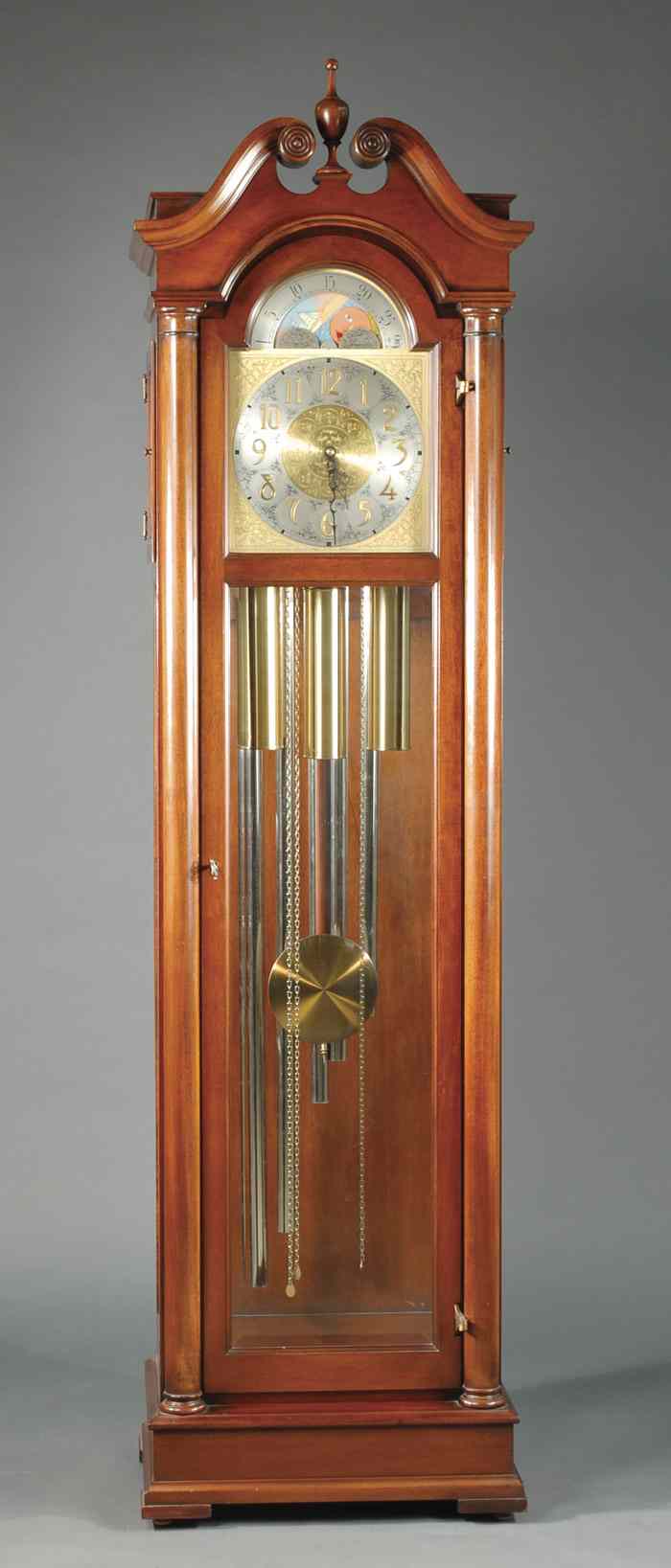 Appraisal: FIVE-TUBE TALL CASE FLOOR CLOCK Colonial Mfg Co Zeeland Michigan