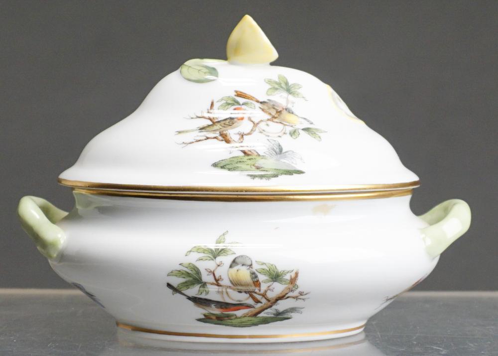 Appraisal: Herend Porcelain 'Rothschild Bird' Sauce Tureen L in cm