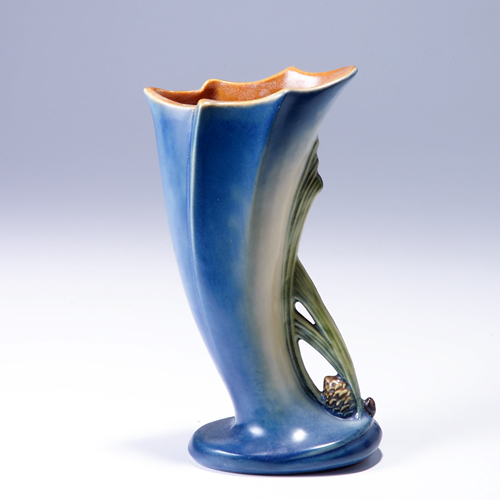 Appraisal: ROSEVILLE Blue Pine Cone vase - Raised mark