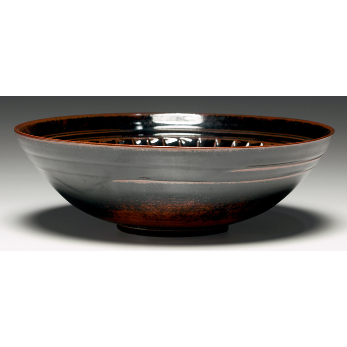 Appraisal: Laura Andreson bowl flaring shape with interior ribs under a