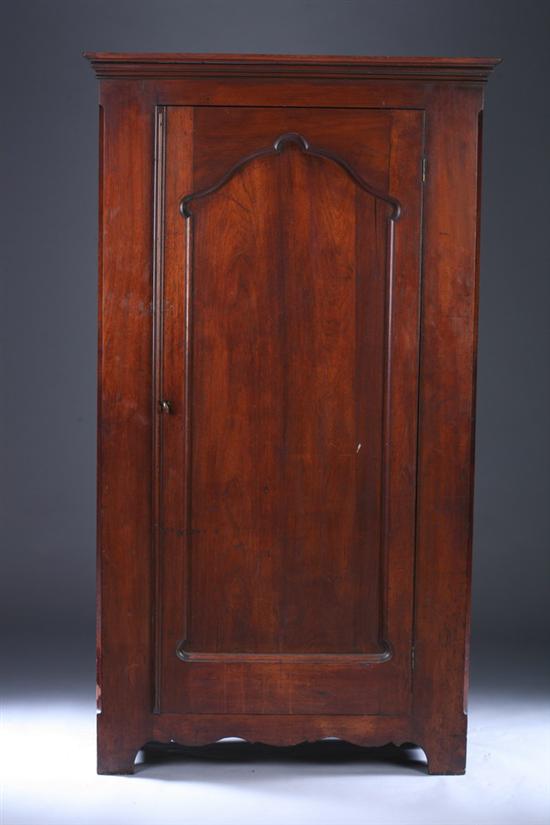 Appraisal: CONTINENTAL WALNUT ARMOIRE th century with five shelves Single door