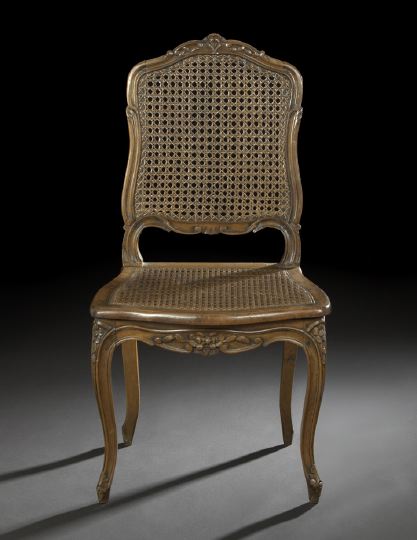 Appraisal: Provincial Louis XV-Style Fruitwood Sidechair first quarter th century the