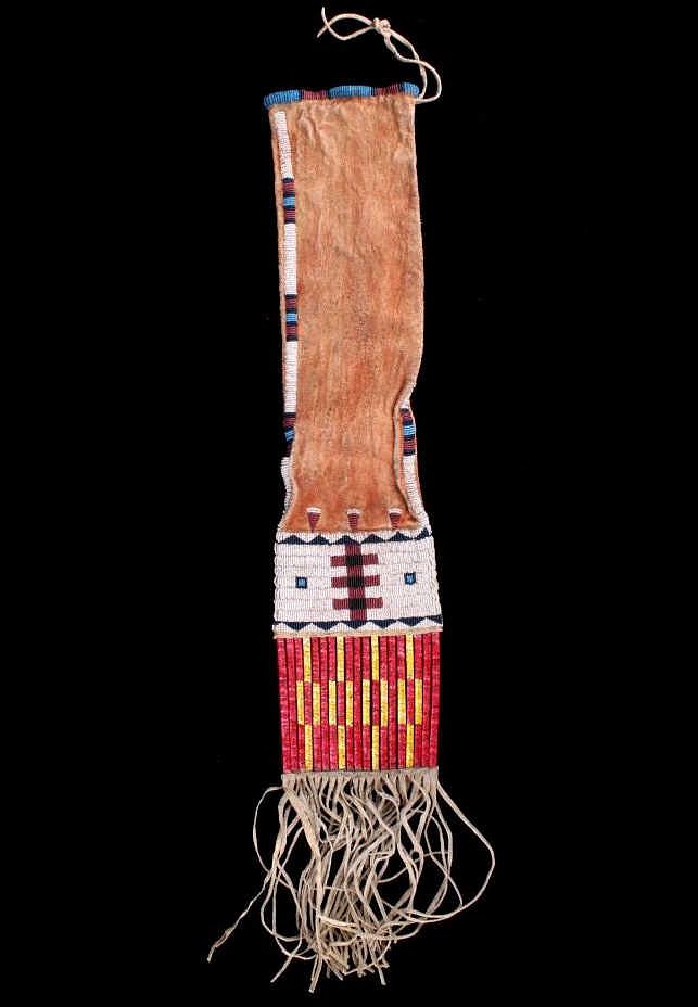 Appraisal: Lakota Sioux Beaded Quilled Pipe Bag th C This is