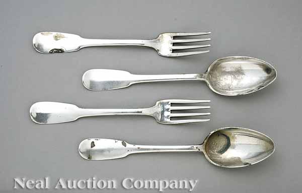 Appraisal: A Group of Jean Delarue Coin Silver Flatware New Orleans