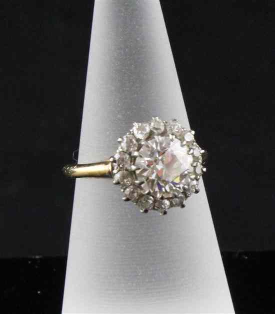 Appraisal: An ct gold and diamond cluster ring the central brilliant