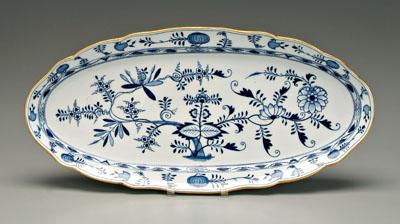 Appraisal: Meissen Blue Onion platter gilt borders blue crossed swords mark