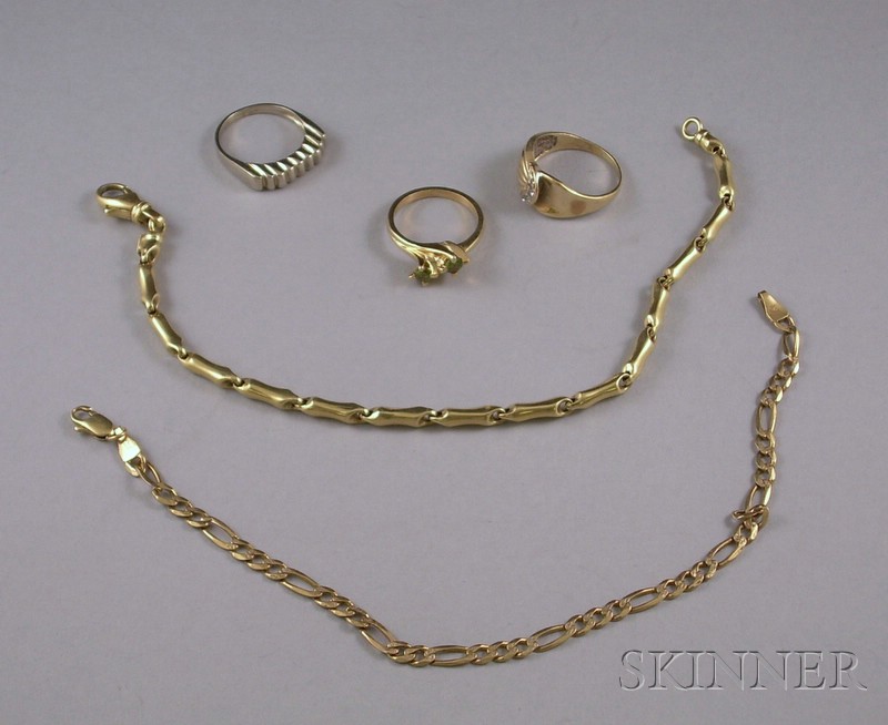 Appraisal: Group of Mostly kt Gold Jewelry including two Italian kt