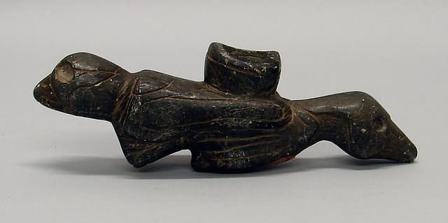 Appraisal: Early stone figural pipe Believed to be from the Ohio