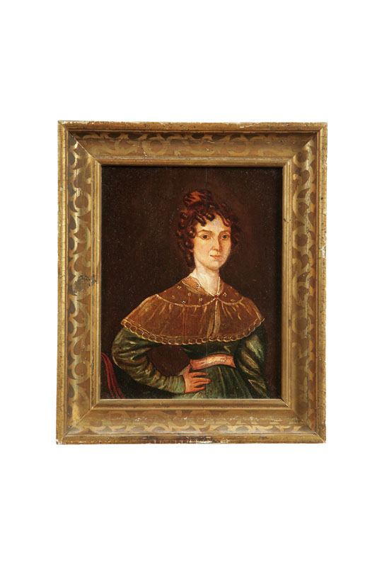 Appraisal: PORTRAIT OF A WOMAN AMERICAN SCHOOL TH CENTURY Oil on