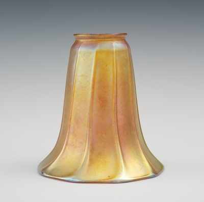 Appraisal: A Gold Aurene Lamp Shade Unsigned shade of gold aurene