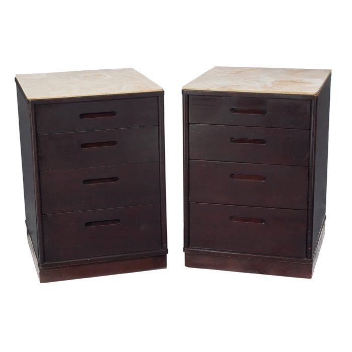 Appraisal: Edward Wormley nightstands pair by Dunbar mahogany s each with