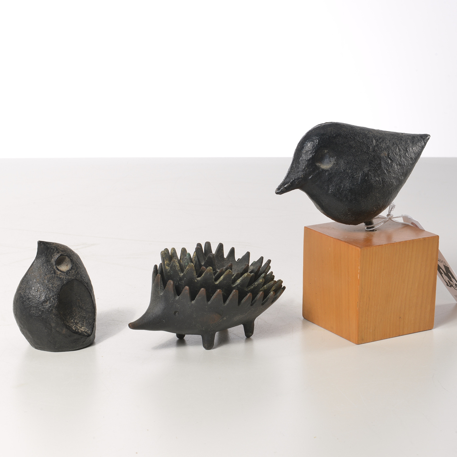 Appraisal: GROUP MID-CENTURY BRONZE AND IRON ANIMALS th c incl a