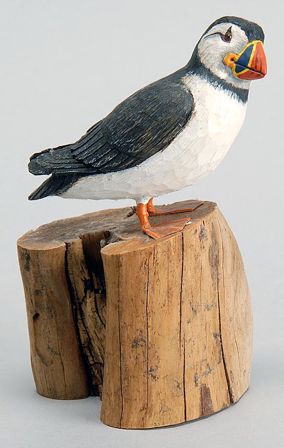 Appraisal: MINIATURE CARVED PUFFIN by Stan Sparre of Cape Cod Massachusetts