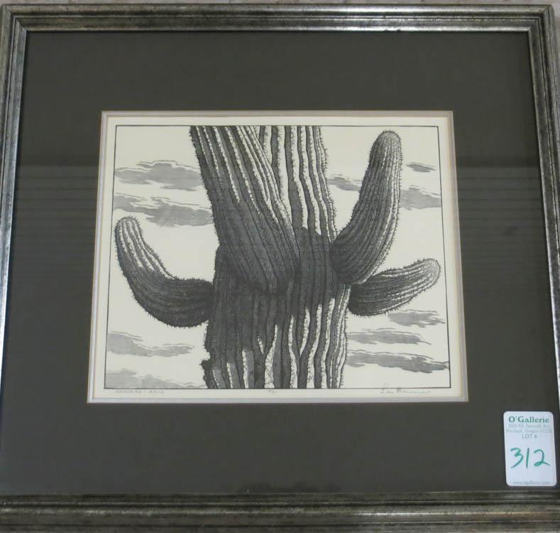 Appraisal: LEO JOHN MEISSNER WOOD ENGRAVING United States - Sahuaro Arizona