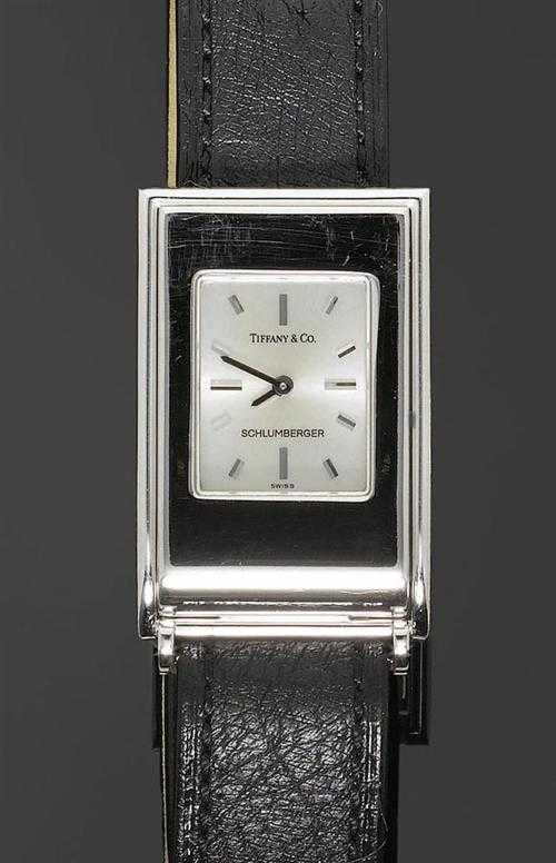 Appraisal: WRISTWATCH SCHLUMBERGER for TIFFANY Co White gold Rectangular case No