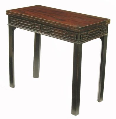 Appraisal: A mahogany card table the baize lined hinged top above